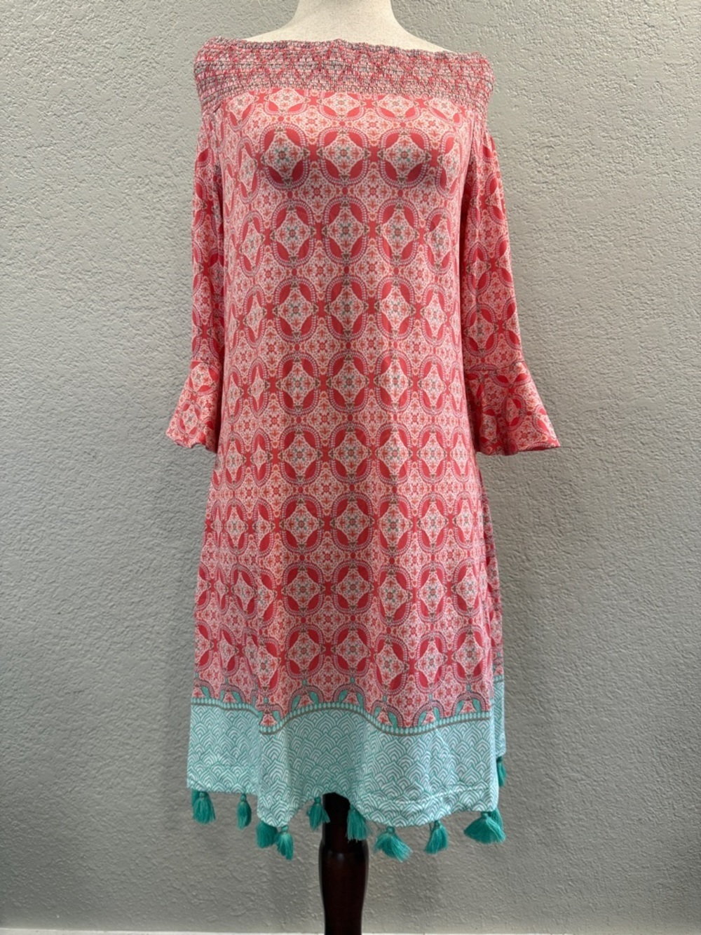 Cabana Life Coral Tides Off-The-Shoulder Women’s Sundress - Picture 4 of 7
